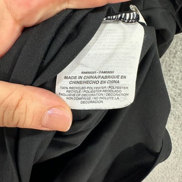 Nike womens shirt large black polo short sleeve swoosh dri fit athletic golf - Picture 5 of 6